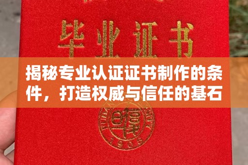 丰城揭秘专业认证证书制作的条件，打造权威与信任的基石